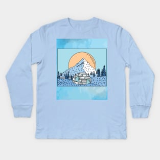 Igloo snow and ice landscape Kids Long Sleeve T-Shirt